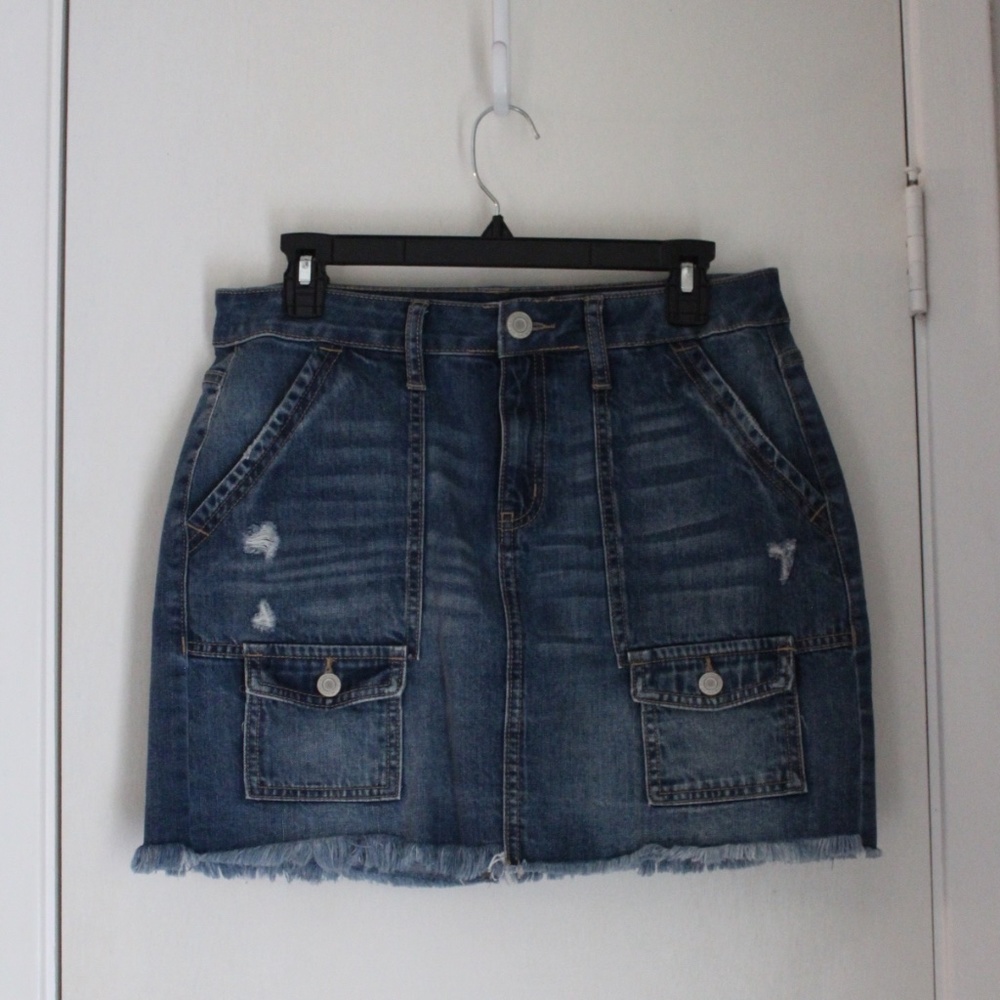 Juniors SO Cargo Pocket Denim Skirt